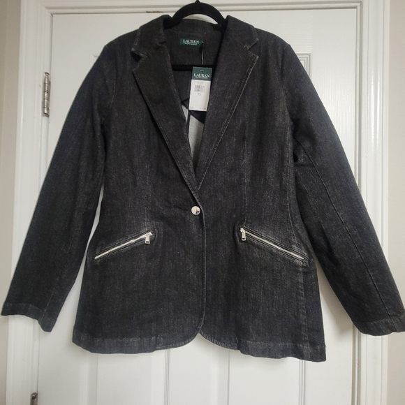 Lauren Ralph Lauren NWT Denim Blazer Jacket Size 16. - Picture 1 of 12